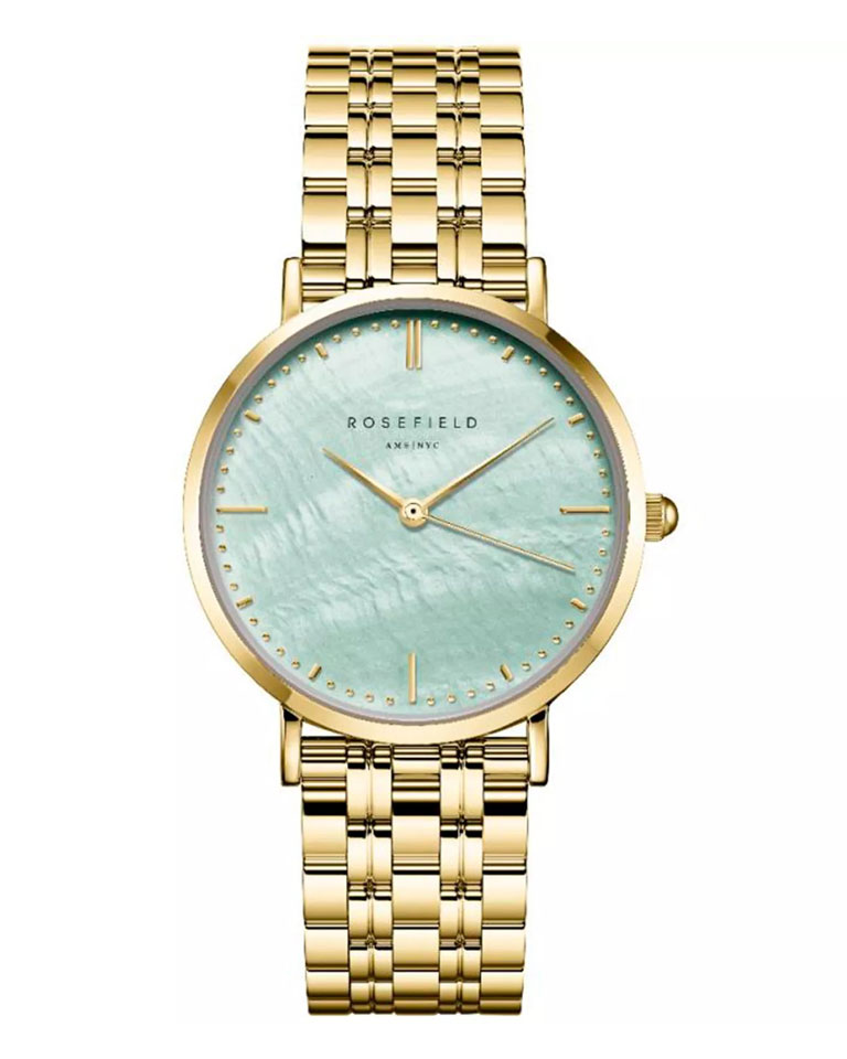 Rosefield UGGSG-U37 - The Upper East Side - Green Pearl Gold - Horloge